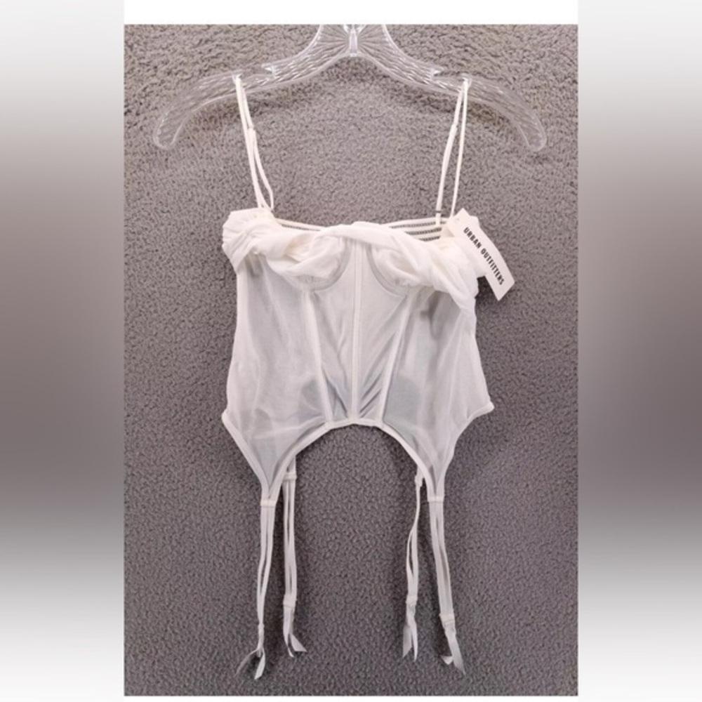 New Urban Outfitters Out From Under Modern Love Corset Top Mesh Sexy White Small